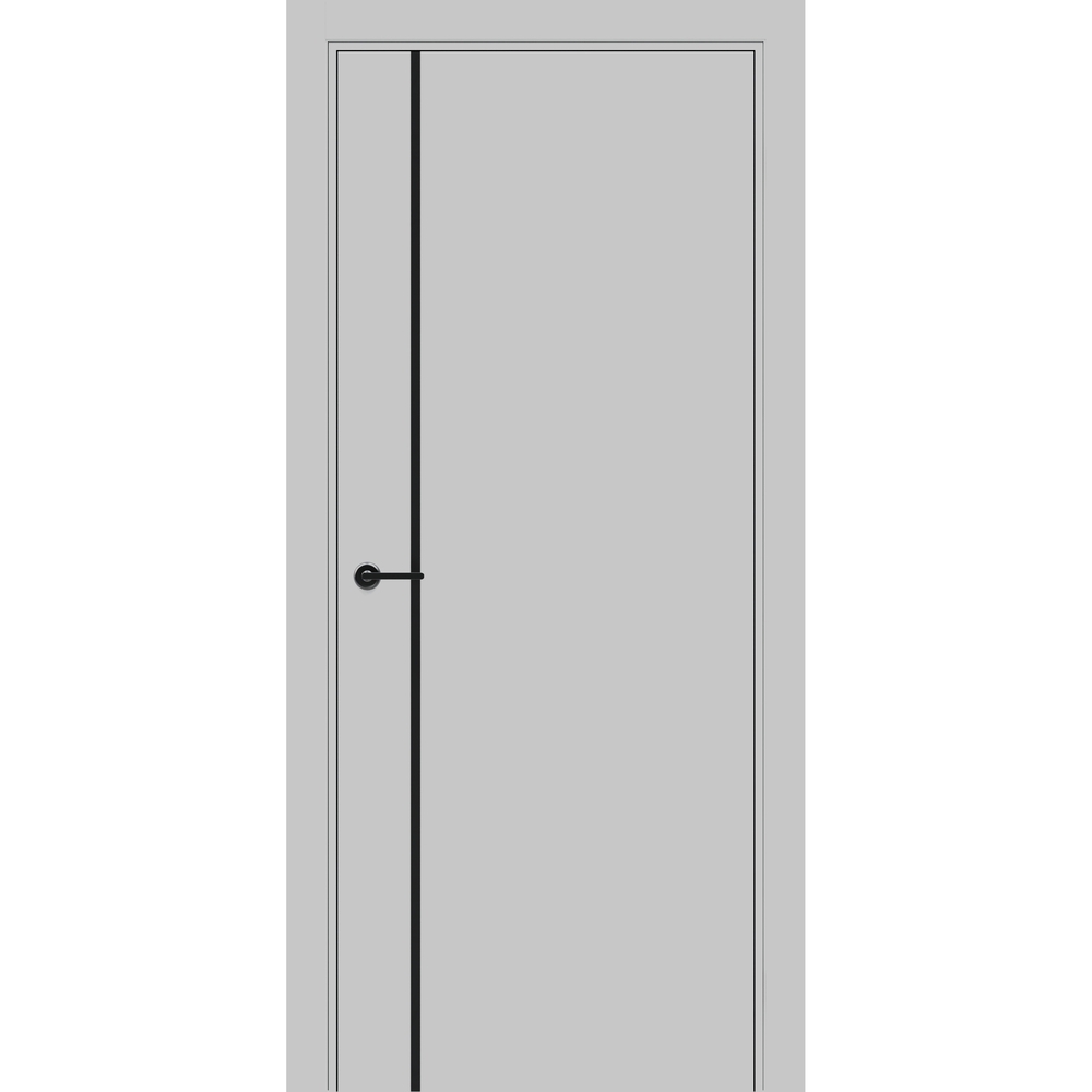 Межкомнатная дверь Porta ПТА-50.11B серая Shellac Grey чёрный лампас с молдингом
