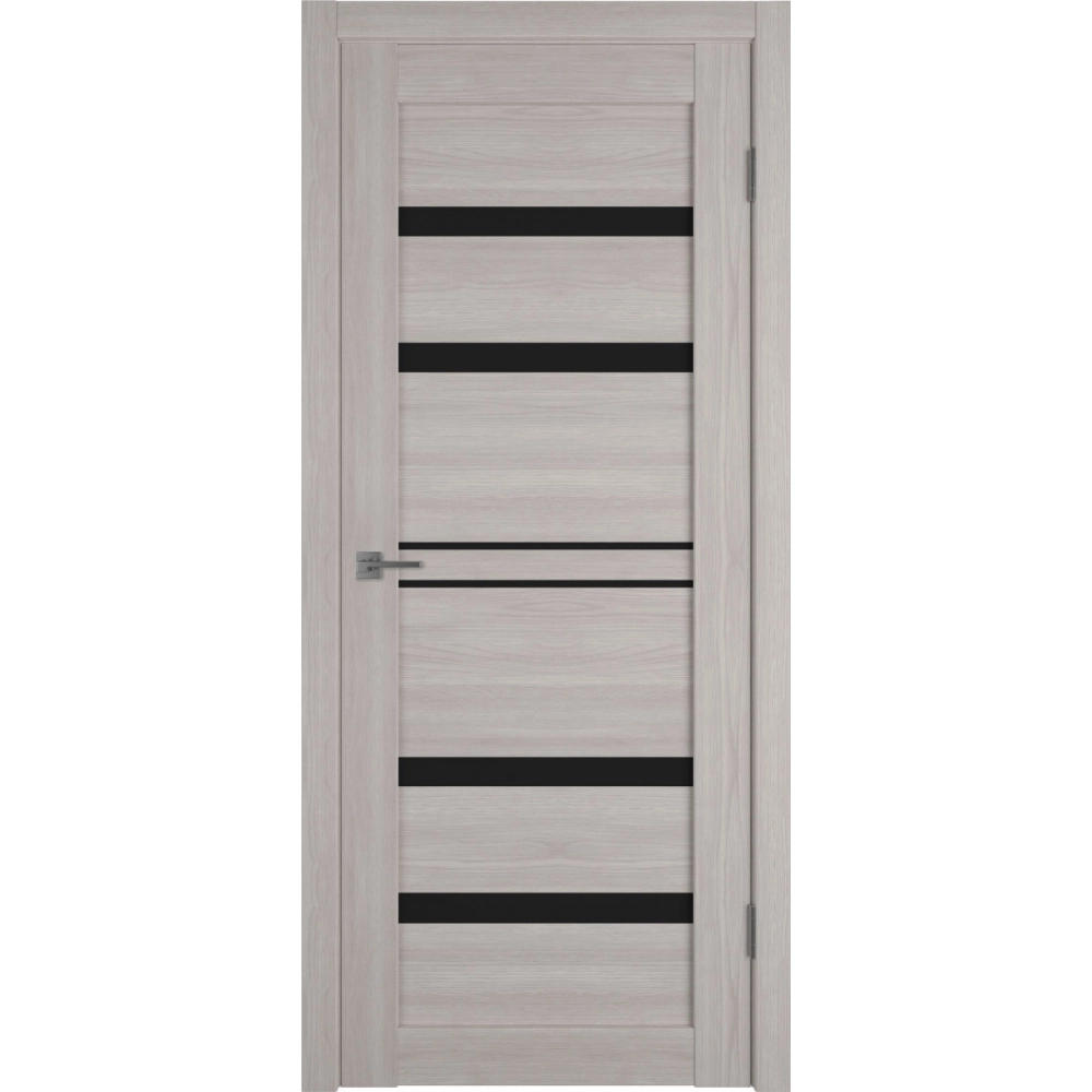 Межкомнатная дверь экошпон Atum Pro 26 Stone Oak Black Gloss со стеклом