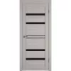 Межкомнатная дверь экошпон Atum Pro 26 Stone Oak Black Gloss со стеклом