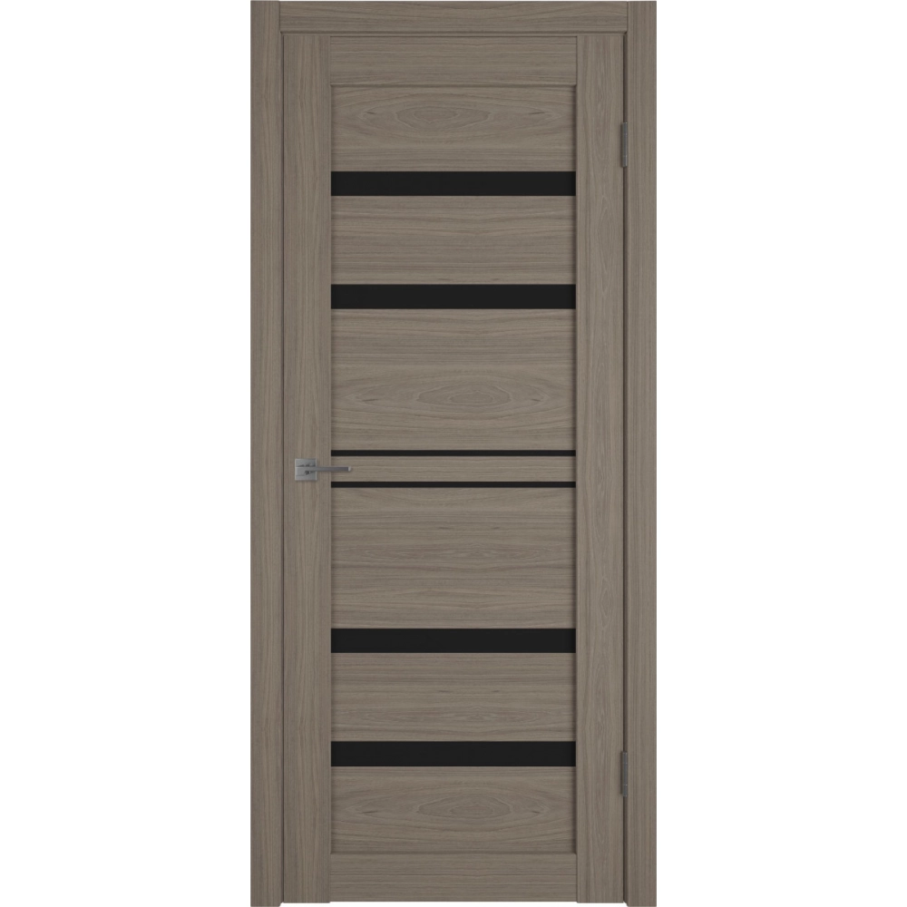 Межкомнатная дверь экошпон Atum Pro 26 Brun Oak Black Gloss со стеклом