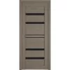 Межкомнатная дверь экошпон Atum Pro 26 Brun Oak Black Gloss со стеклом