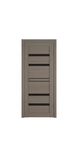 Межкомнатная дверь экошпон Atum Pro 26 Brun Oak Black Gloss со стеклом