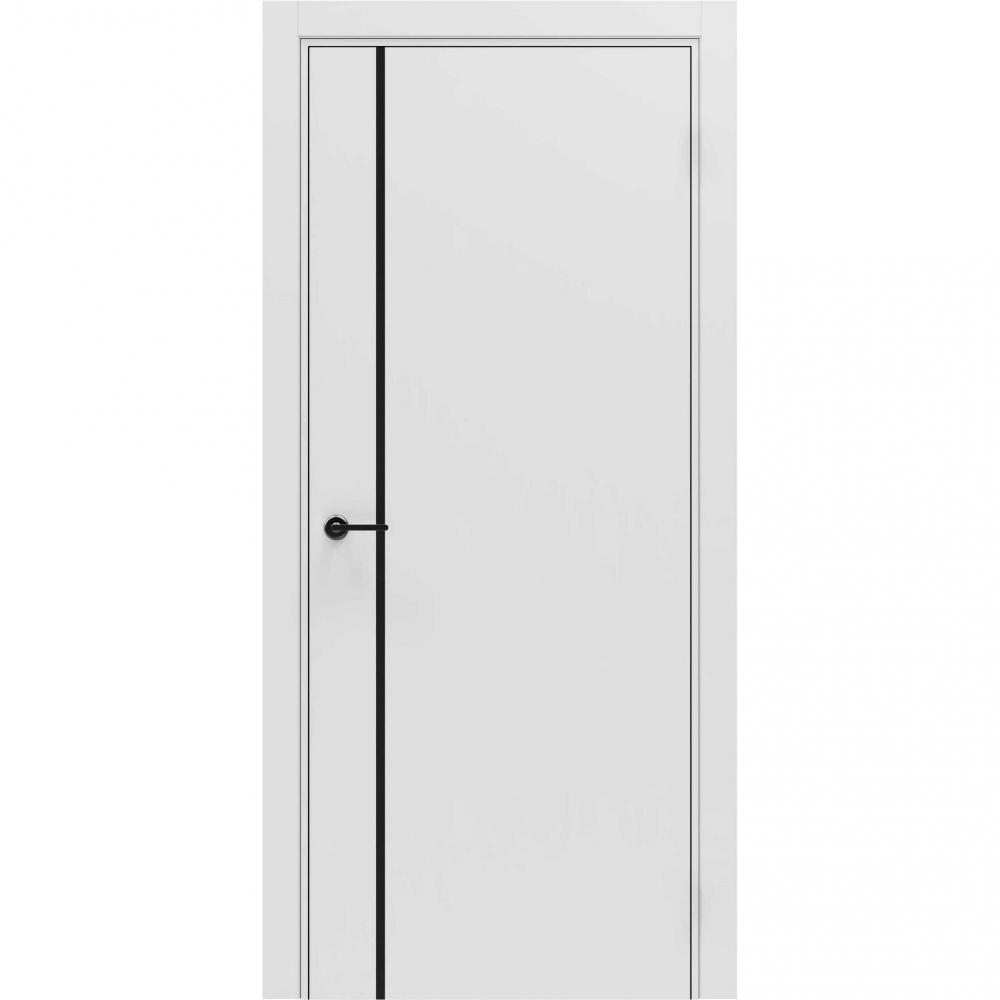Межкомнатная дверь Porta ПТА-50.11B белая Shellac White чёрный лампас с молдингом