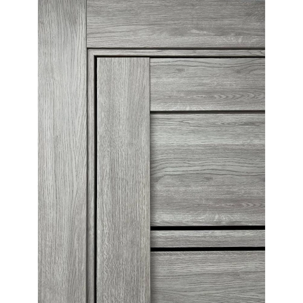 Межкомнатная дверь экошпон Atum Pro 28 Stone Oak Black Gloss со стеклом