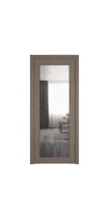 Межкомнатная дверь экошпон Atum PRO Х32 Brun Oak с зеркалом