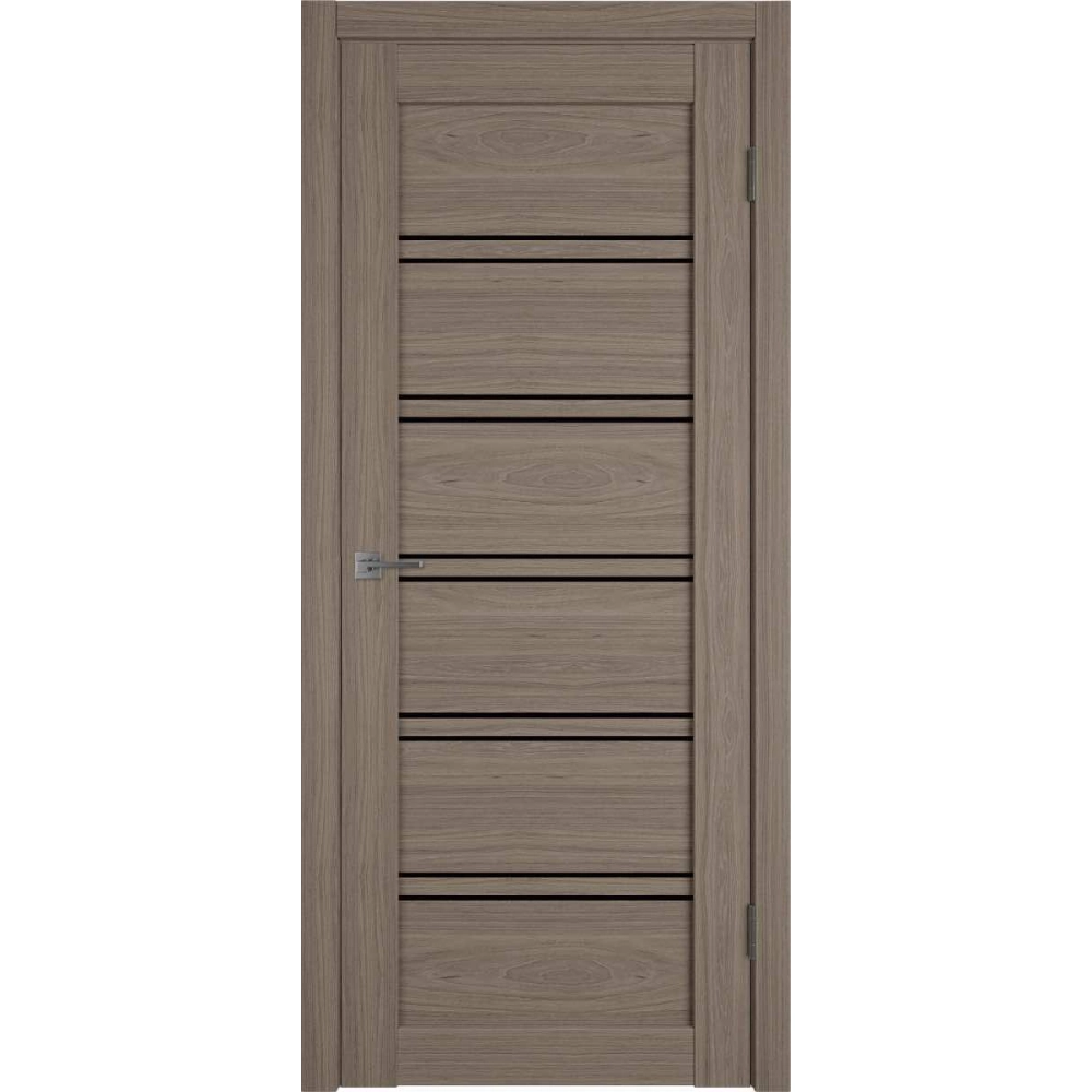 Межкомнатная дверь экошпон Atum Pro 28 Brun Oak Black Gloss со стеклом