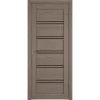 Межкомнатная дверь экошпон Atum Pro 28 Brun Oak Black Gloss со стеклом