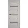 Межкомнатная дверь экошпон Atum Pro 28 Stone Oak Black Gloss со стеклом