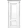 Межкомнатная дверь эмаль Смальта-Deco 04, глухая, белая, патина серебро