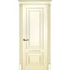 Межкомнатная дверь эмаль Смальта-Deco 04, глухая, слоновая кость патина золото