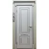 Межкомнатная дверь эмаль Смальта-Deco 04, глухая, белая, патина серебро