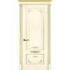 Межкомнатная дверь эмаль Смальта-Deco 09, глухая, слоновая кость патина золото