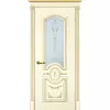 Межкомнатная дверь эмаль Смальта-Deco 11, остеклённая, cлоновая кость патина золото
