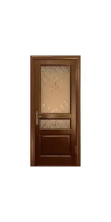 Межкомнатная дверь шпон Готика орех со стеклом