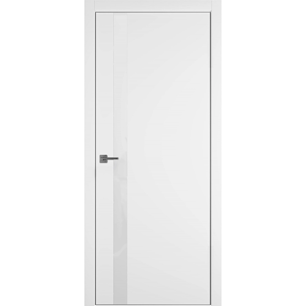 Межкомнатная дверь экошпон Urban 1 SV Emalex Ice AL кромкой со стеклом