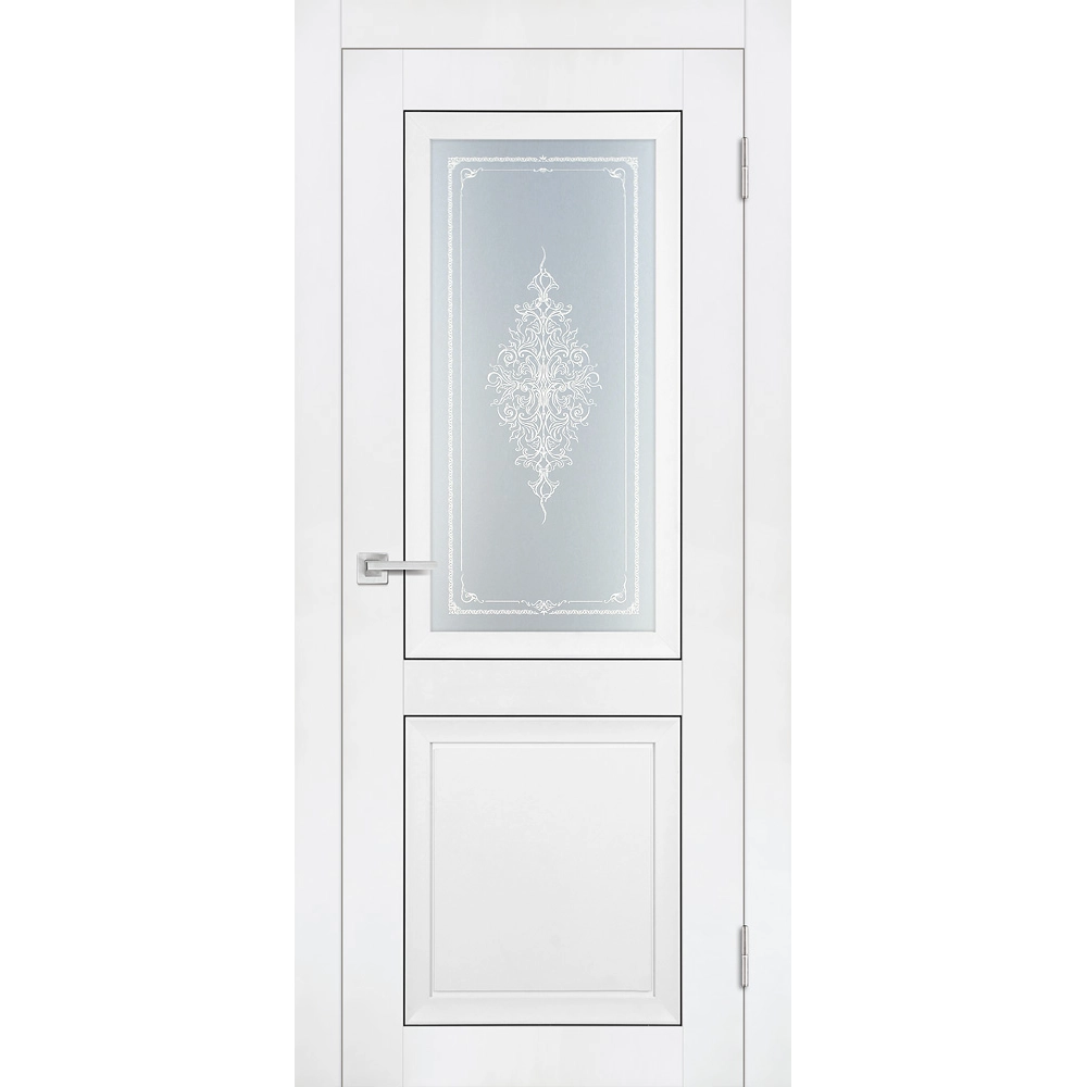 Межкомнатная дверь Soft Touch PST-27 белый бархат со стеклом Кристалайз