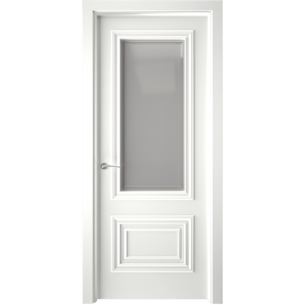 Межкомнатная дверь эмаль Смальта-Deco 19 Белый ral 9003 со стеклом