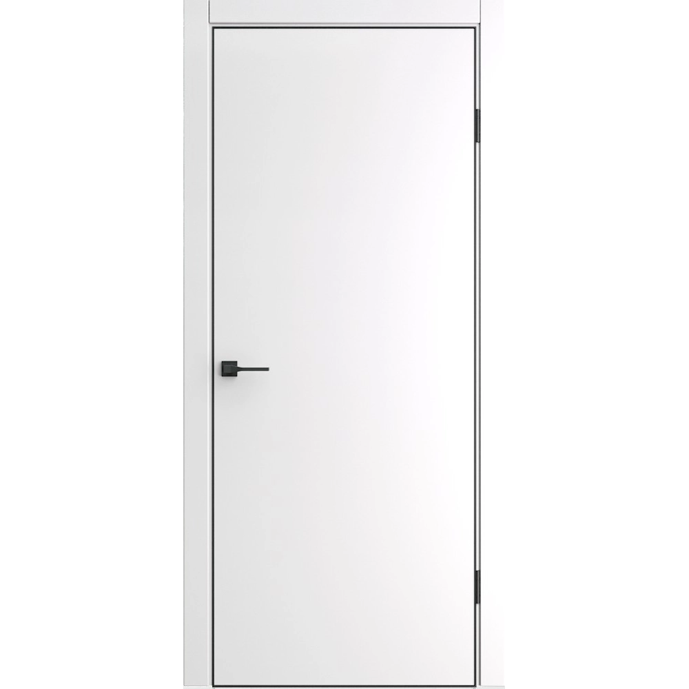 Межкомнатные двери экошпон ДП-50 White Pearl AL чёрная с 4-х сторон