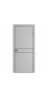 Межкомнатные двери экошпон ДП-52 Silver gray AL чёрная с 4-х сторон