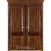 Межкомнатная двустворчатая дверь массив дуба ОКА Афина античный орех глухая