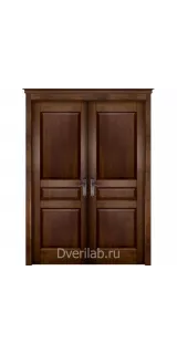 Межкомнатная двустворчатая дверь массив ольхи ОКА Валенсия античный орех глухая