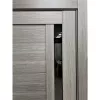 Межкомнатная дверь экошпон Кельн серый кедр стекло черное