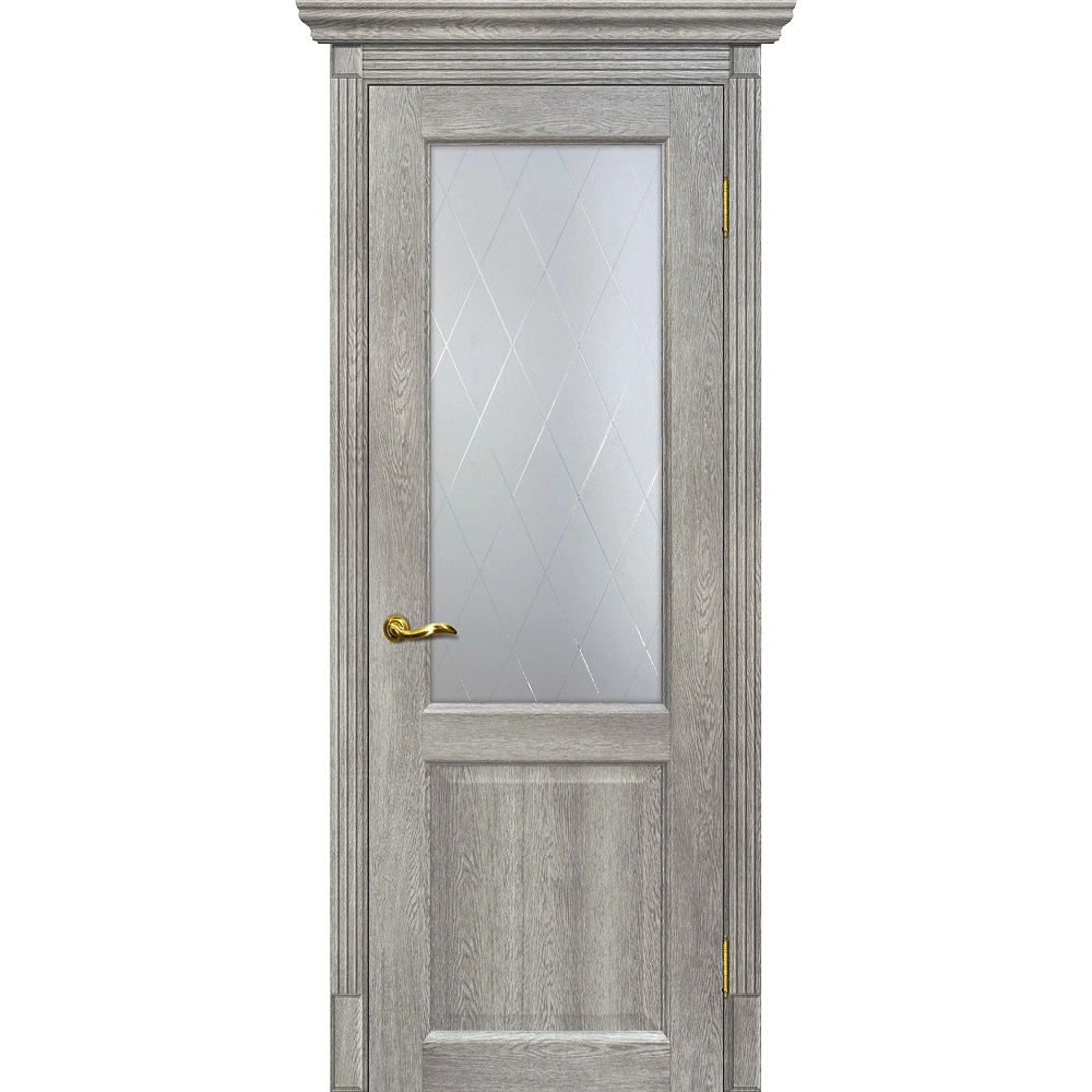 Межкомнатная дверь экошпон Мариам Тоскана-1 чиаро гриджио со стеклом