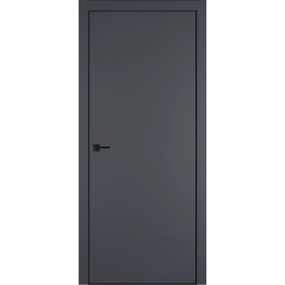 Межкомнатная дверь Urban Z Emalex onyx AL чёрная с 4-х сторон глухая