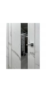 Межкомнатная дверь экошпон Soft Touch UniLine Mramor 30004/1 Marable монте белый стекло зеркало грей