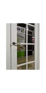 Межкомнатная дверь экошпон эмалит Парма Parma 1222 манхеттен со стеклом