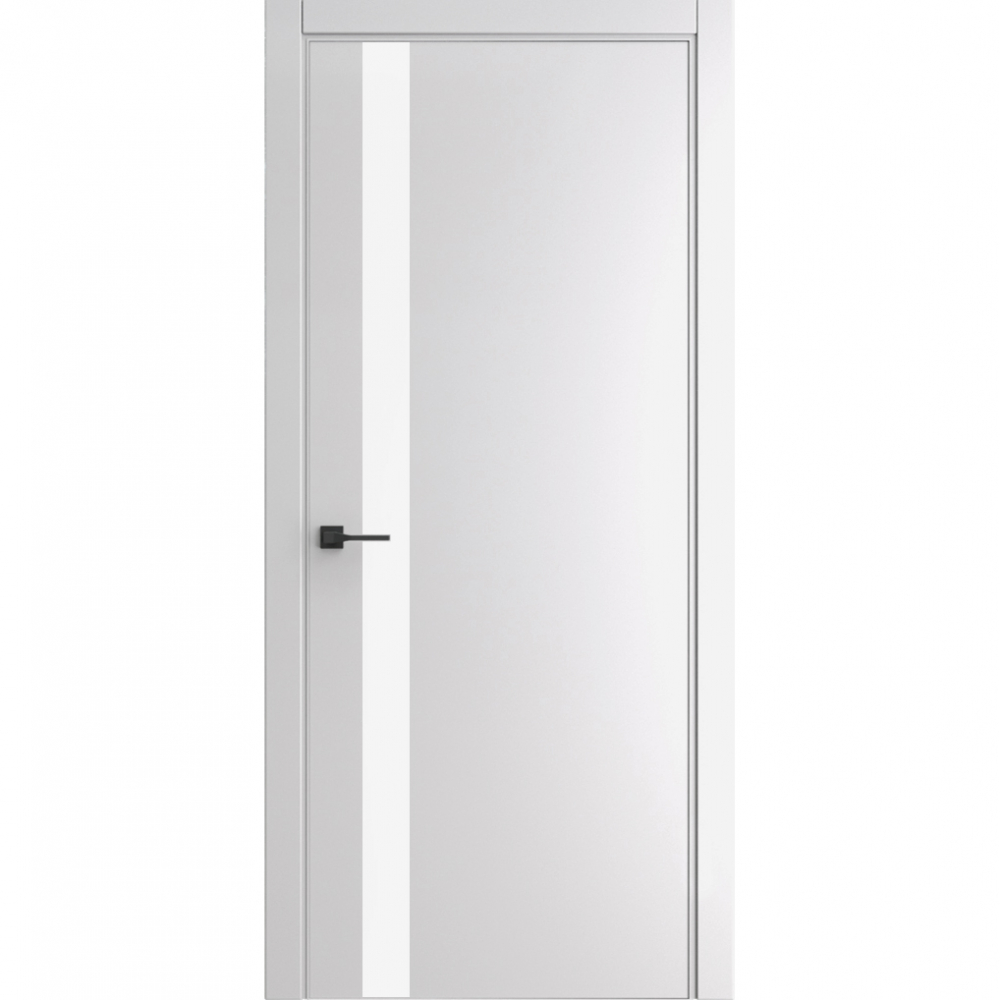 Межкомнатная дверь Porta-51 4AF белая Shellac White Al кромка в цвет со стеклом