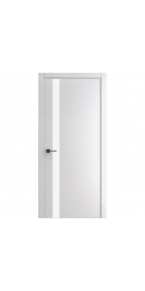 Межкомнатная дверь Porta-51 4AF белая Shellac White Al кромка в цвет со стеклом