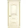 Межкомнатная дверь эмаль Смальта-Deco 05, глухая, слоновая кость, патина золото