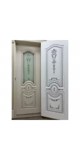 Межкомнатная дверь эмаль Смальта-Deco 11, глухая, слоновая кость патина золото