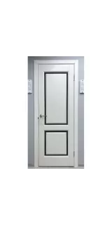 Межкомнатная дверь массив ольхи ОКА София эмаль белая со стеклом