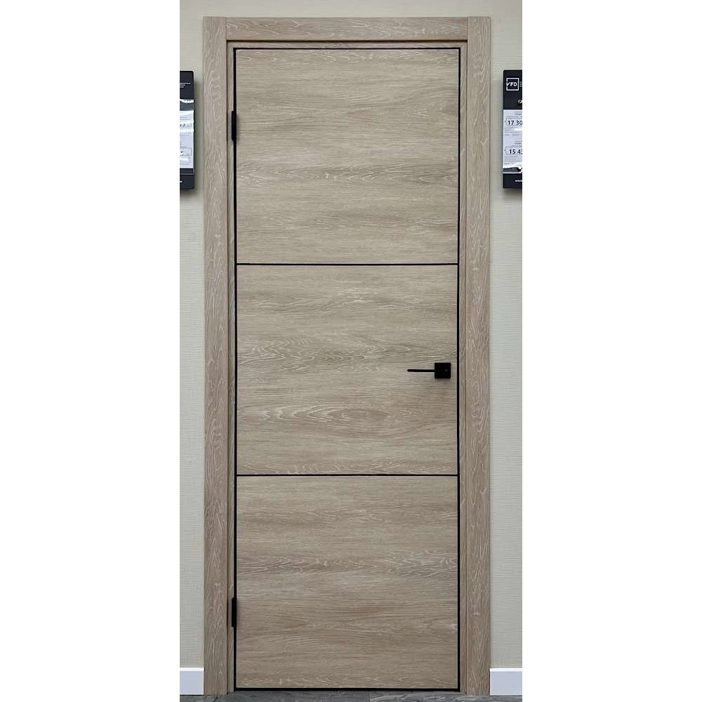 Межкомнатная дверь экошпон vfd серия Urban 2 Sand Vellum Black Mould глухая