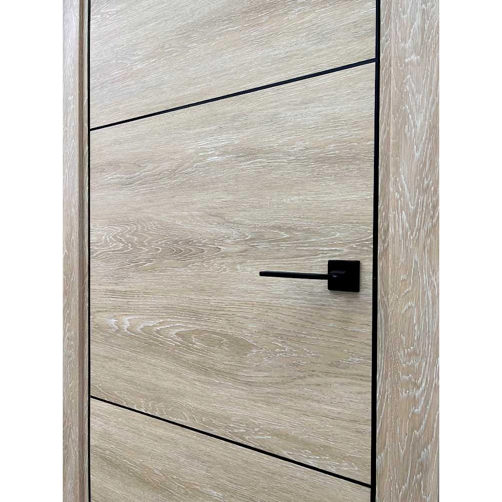 Межкомнатная дверь экошпон vfd серия Urban 2 Sand Vellum Black Mould глухая