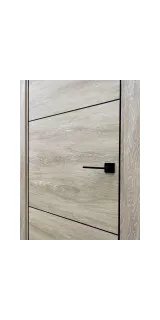 Межкомнатная дверь экошпон vfd серия Urban 2 Sand Vellum Black Mould глухая