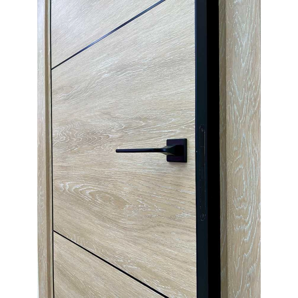 Межкомнатная дверь экошпон vfd серия Urban 2 Sand Vellum Black Mould глухая