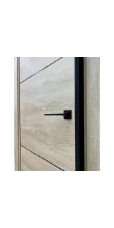 Межкомнатная дверь экошпон vfd серия Urban 2 Sand Vellum Black Mould глухая