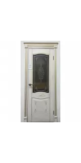 Межкомнатная дверь экошпон Vesta Bianco Classic PG Art Cloud со стеклом