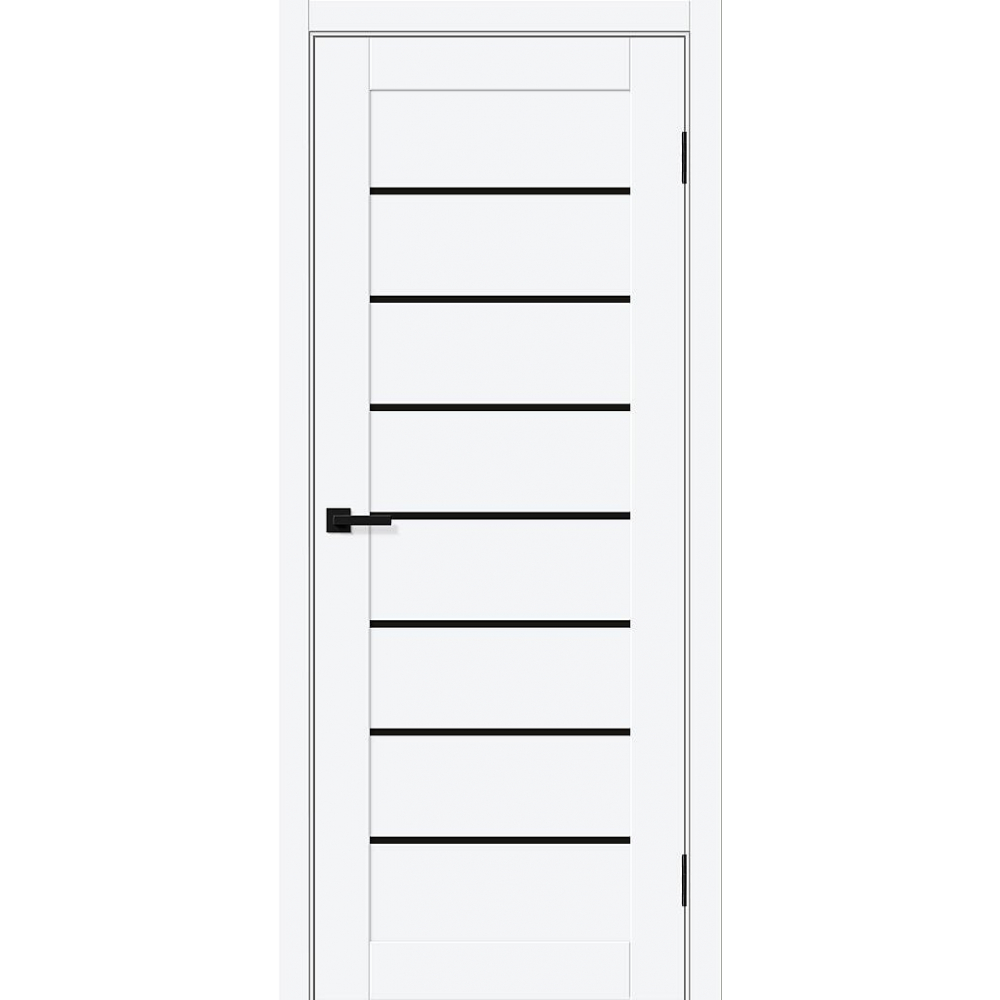 Межкомнатная дверь Браво-22 Black Shine White Silk